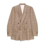 Chocolade Double-Breasted Blazers Lardini , Beige , Heren