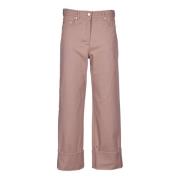 Bruine Wijde Pijp Broek Banaan Silhouet Max Mara , Brown , Dames