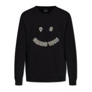 Sweatshirt met kleurrijk geborduurd logo PS By Paul Smith , Black , He...