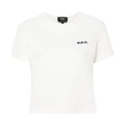 Logo Appliqué Crew Neck T-shirt A.p.c. , White , Dames