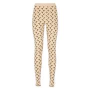 Beige Moon Logo Leggings Marine Serre , Beige , Dames