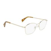 Gele Metalen Frames Bril Vrouwen Lanvin , Yellow , Dames