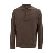 Bruine polo met lange mouwen Corneliani , Brown , Heren