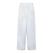 Witte Katoenen Elastische Taillebroek Fabiana Filippi , White , Dames