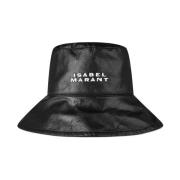 Zwarte Logo Bucket Hat Gemaakt in Bulgarije Isabel Marant , Black , Da...