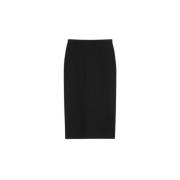 Gebreide Midi Rok met Elastische Taille Max Mara Studio , Black , Dame...