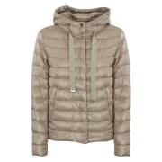 Gewatteerde Pufferjas met capuchon Herno , Beige , Dames