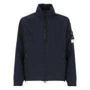 Blauwe Hoodie met Ritssluiting Stone Island , Blue , Heren