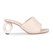 Sculptured Heel Leren Muiltjes JW Anderson , White , Dames