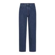 Klassieke Logo Losse Denim Broek Blauw Palm Angels , Blue , Heren