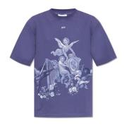 T-shirt met logo Off White , Purple , Heren