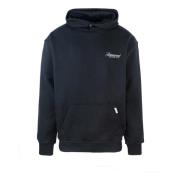 Zwarte Hoodie Oversized met Knoop Print Represent , Black , Heren