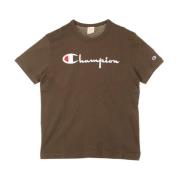 Bruine Crewneck Tee voor Mannen Champion , Brown , Heren