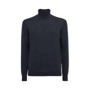 Italiaanse Wol Turtle Neck Coltrui Tagliatore , Blue , Heren