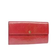 Pre-owned Leather wallets Louis Vuitton Vintage , Red , Dames