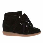 Geperforeerde Suède Sleehak Sneaker Isabel Marant Étoile , Black , Dam...