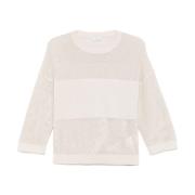 Beige Lamé Crew Neck Sweater Peserico , Beige , Dames