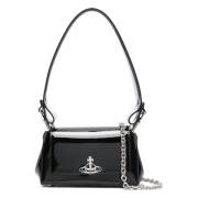 Zwarte Gelakte Kalfsleren Handtas Vivienne Westwood , Black , Dames