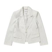 Gestreepte Korte Blazer in Rood/Blauw Munthe , White , Dames