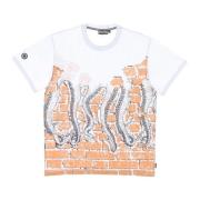 Witte Heren Tee met Octopus Logo Octopus , White , Heren