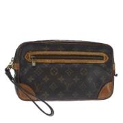 Pre-owned Canvas clutches Louis Vuitton Vintage , Brown , Dames