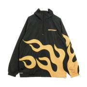 Flaming Hot Zwarte Windbreaker Anorak Ripndip , Black , Heren