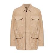 Suède jas Brioni , Beige , Heren