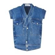 Denimvest met asymmetrisch ontwerp Lollys Laundry , Blue , Dames