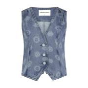 Denim Gilet Cltgil15 Gigi Fabienne Chapot , Blue , Dames