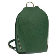 Pre-owned Leather backpacks Louis Vuitton Vintage , Green , Dames