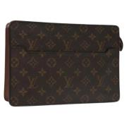 Pre-owned Canvas clutches Louis Vuitton Vintage , Brown , Dames