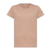 Katoenen T-shirt Moncler , Pink , Dames