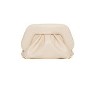 Beige Shell Leren Clutch Tas THEMOIRè , Beige , Dames