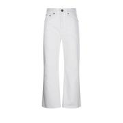 Witte Wide Leg Cropped Jeans Victoria Beckham , White , Dames