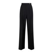 Mohair Wol Wijde Broek Vrouwen Prada , Black , Dames