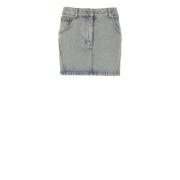 Lichtblauwe Jeansrok met Maanlogo Marine Serre , Blue , Dames