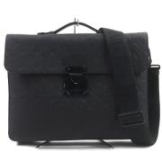 Pre-owned Leather briefcases Louis Vuitton Vintage , Black , Heren