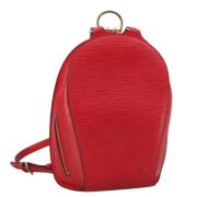 Pre-owned Leather backpacks Louis Vuitton Vintage , Red , Dames