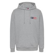 Grijze Sweater met Capuchon en Zak Tommy Jeans , Gray , Heren