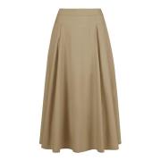 Geplooide wijde rok BomBoogie , Beige , Dames