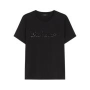 Katoenen Jersey T-shirt Vello Zwart Max Mara , Black , Dames