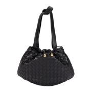 Lamsleren Schoudertas Koordsluiting Bottega Veneta , Black , Dames