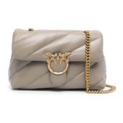 Antiek Goud Love Puff Classic Tas Pinko , Beige , Dames