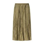 Midi Geplooide Rok Roberto Collina , Green , Dames