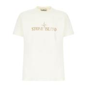 Casual Katoenen T-Shirt in Diverse Kleuren Stone Island , Beige , Here...