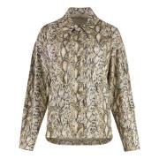 Slangenprint Linnen Katoenen Shirt Isabel Marant , Multicolor , Dames