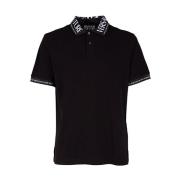 Klassieke Polo Shirt voor Mannen Versace Jeans Couture , Black , Heren