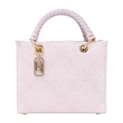 Kleine tote tas met diamantpatroon Elisabetta Franchi , Pink , Dames