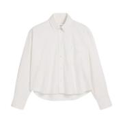 Witte Cropped Shirt met Ami de Coeur Motief Ami Paris , White , Heren