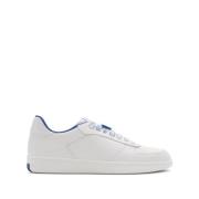 Witte Leren Sneakers Paneelontwerp Burberry , White , Heren